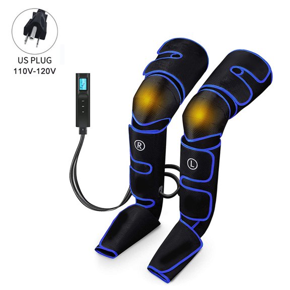 Electric Leg Muscle Relaxer 6 modes Air Compression Recovery Boot Lymph Release Relieve Foot Fatigue Heating Leg Massager (US Plug)