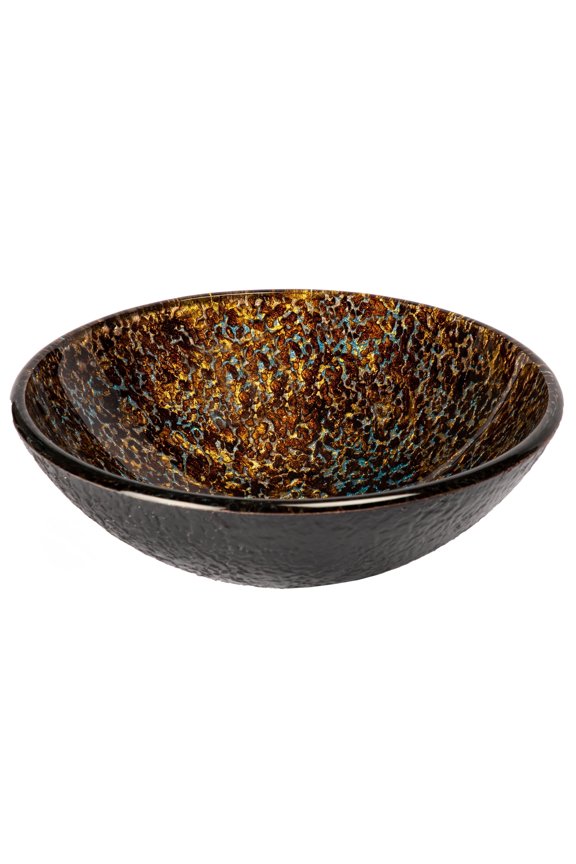 Electric Leopard Textured Glass Vessel Sink