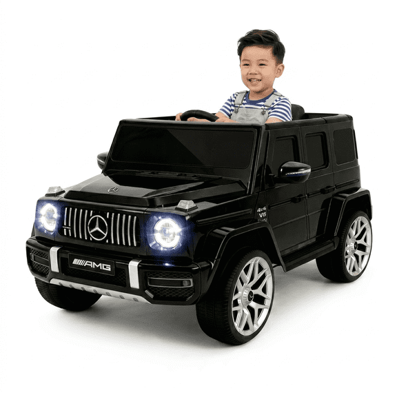 Electric Licensed Mercedes-Benz G63 Car for Kids, 12V Ride on Truck Toy w/Parent Remote Control, Kids' Electric Vehicles, Age 3-8, Max 3MPH, Black