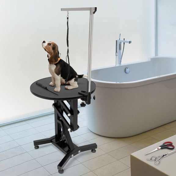 Electric Lift Dog Grooming Table 24" Rotating Desktop w/ Adjustable Overhead Arm