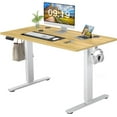 thumbnail image 1 of Electric Lift Standing Desk with Adjustable Height, 48 Inch Ergonomic Computer Desk with Advanced Control Panel, Sit Stand up Desk for Home, Office, Yellow, 1 of 6