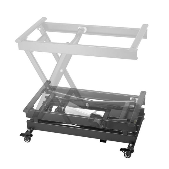 Electric Lift Table 28", Single Scissor Lift Platform 330lbs, 4 Wheel Mobile, Adjustable Height 8-28", Silent Motor, Wireless Remote