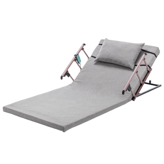 Electric Lifting Backrest for Bed, 4-68° Adjustable Lifting Bed Backrest with Collapsible Safety Rails, Remote Control, for Elderly, Patients, Handicap, Home Hospital Care