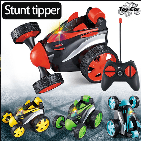Electric Light Up RC Stunt Flip Car, 360 Rolling Tumbling Remote Control Toy Vehicle, Double Sided Driving RC Toy Car, Indoor Outdoor Play Toy, Birthday Holiday Gift for Boys Girls Ages 5+