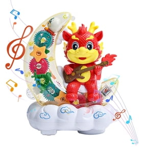 Electric Light Up Transparent Dragon Toy Car, Colorful Rotating Gears & Auto Obstacle Avoidance Vehicle, Fun Toddler Toy for 2+ Year Old Boys Girls, Perfect Birthday Christmas Holiday Gift