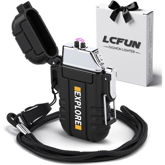 Electric Lighter USB C Rechargeable Plasma Lighter Windproof Flameless Arc Lighters, Waterproof Matches for Camping Hiking Hunting, Survival Tactical Gear Gifts for Men Fathers Husband