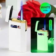 Electric Lighters Rechargeable USB Lighter, Electronic Plasma Butane Torch with Double Arc, Dual Use Self Lighting Cool Lighters with Power Capacity LED Indicator