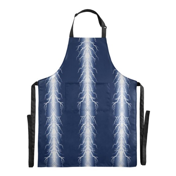Electric Lightning Strikes Long Apron for Cooking Water Resistant Adjustable Bib with 2 Pockets 88x68cm