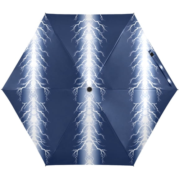 Electric Lightning Strikes Umbrellas for Sun Auto Open Close UV50+ Waterproof 5-Fold Compact Fiberglass Frame