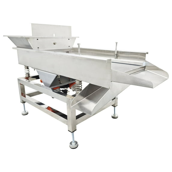 Electric Linear Sifter Machine Stainless Steel Straight Vibrating Screen 1 Layer 2mm Screen 2 Motor