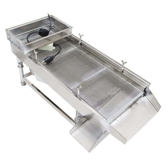 Electric Linear Vibrating Screen Stainless Steel Shaker Sifter with 10mm Round Mesh Screen