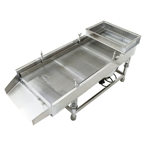 Electric Linear Vibrating Screen Stainless Steel Shaker Sifter with 4mm Round Mesh Screen