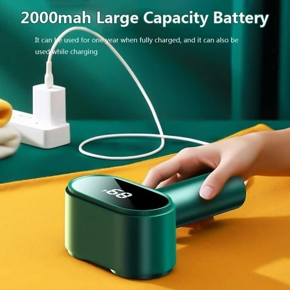 Electric Lint Remover, Fabric Shaver Rechargeable with LED Display & Big &Trash Box, Dual-Head Electric Lint Shaver, Sweater Shaver with Dual-6-Leaf Blades, Efficiently Fuzz Remover for Clothes