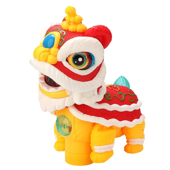 Electric Lions Dance Wagging Walking Lions Dance with Light Music Novelty Funny Toy Early Education Toy for Boys Girls