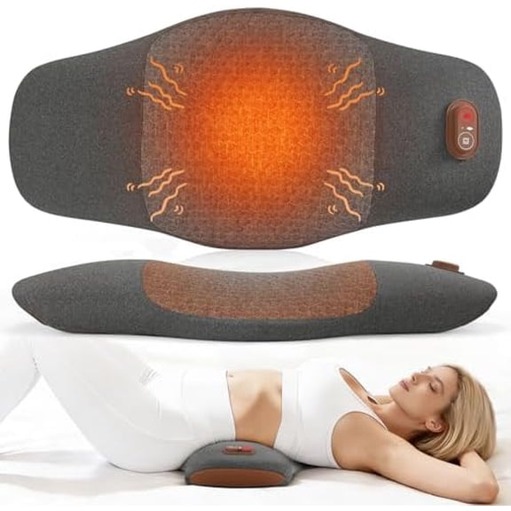 Electric Lower Back Massager for Sciatica Pain Relief,3 Heat & Vibration Settings,Deep Tissue Massage for Smooth Spine-Extra Long Power Cord,Ideal for Sofa & Bed Use,Relax & Relieve Muscle Tension$$