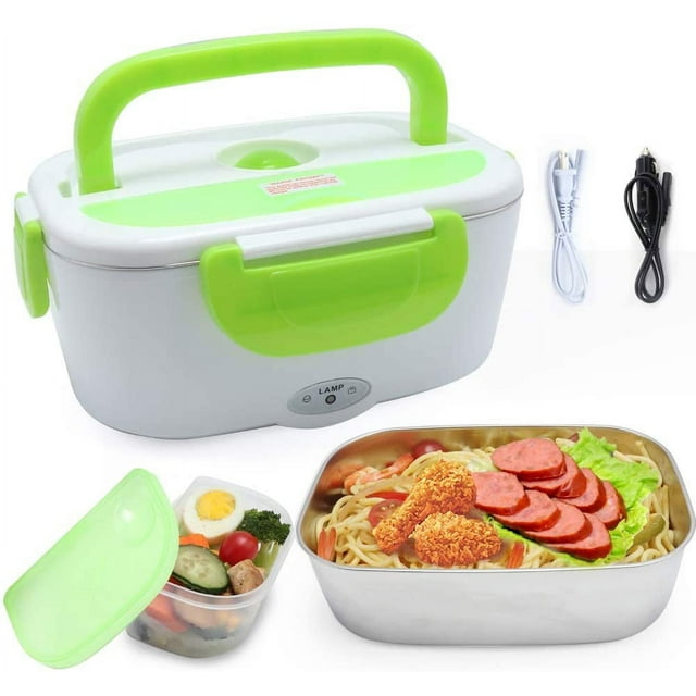 Electric Lunch Box, 110V & 12V Heated Lunch Box - Portable Food Warmer