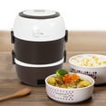 thumbnail image 1 of Electric Lunch Box,3 Layers 2L Portable Electric Heating Bento Lunch Box Food Storage Warmer Container Rice Cooker,110V 200W,Stainless Steel+PP, 1 of 9