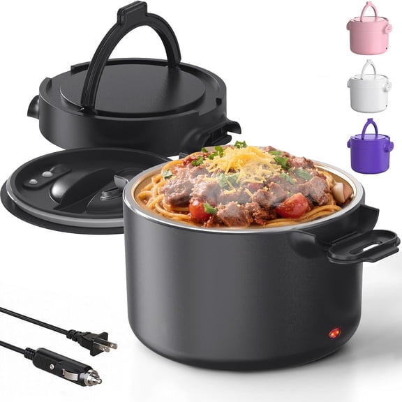 Electric Lunch Box, 33OZ Portable Food Warmer | 100W Rapid Heating & Leak-Proof 304 Stainless Steel | 3-in-1(Car 12V/24V & Home 110V) | Perfect for Work/Travel,On-the-Go,Ideal Gift for Men & Women