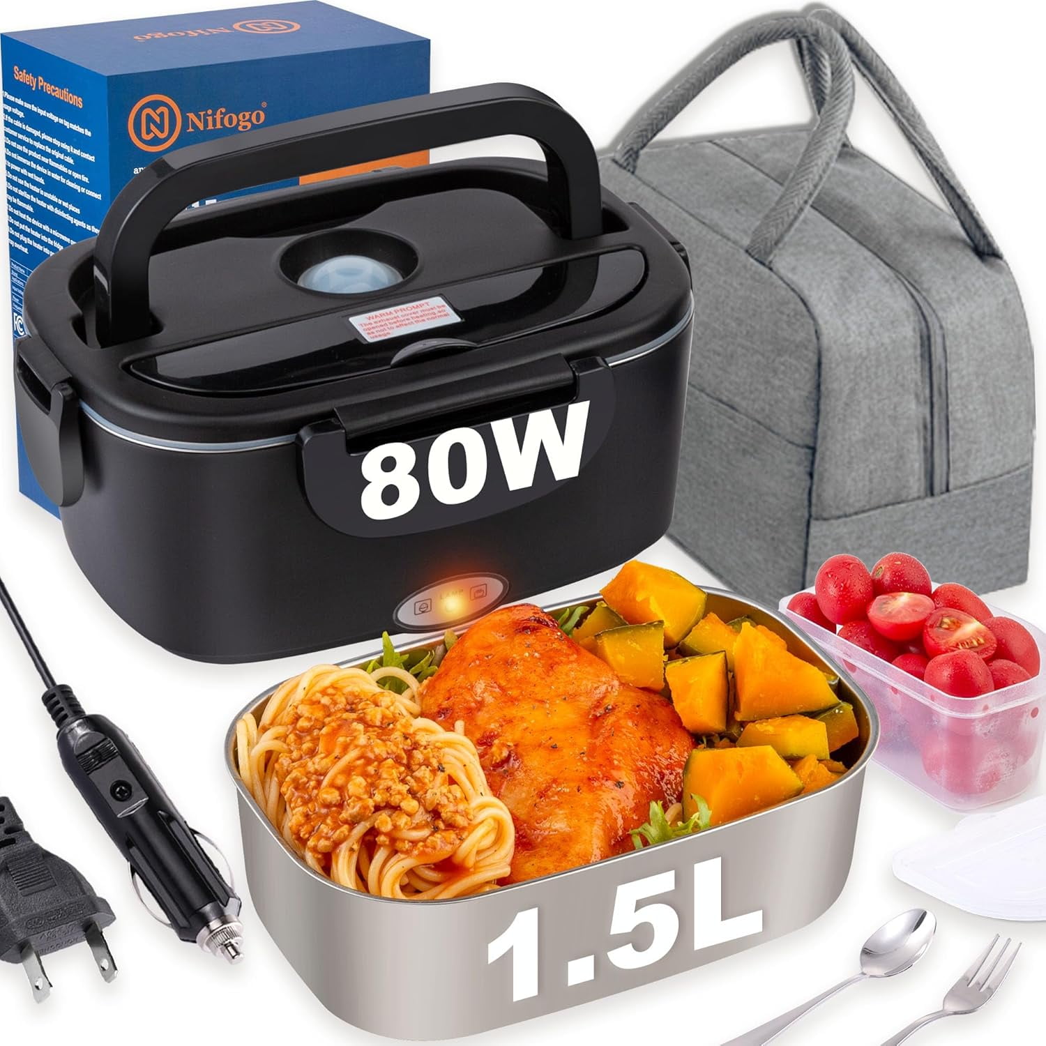Electric Lunch Box 80W Food Heater for Adults,Food Warmer Heater 12V ...