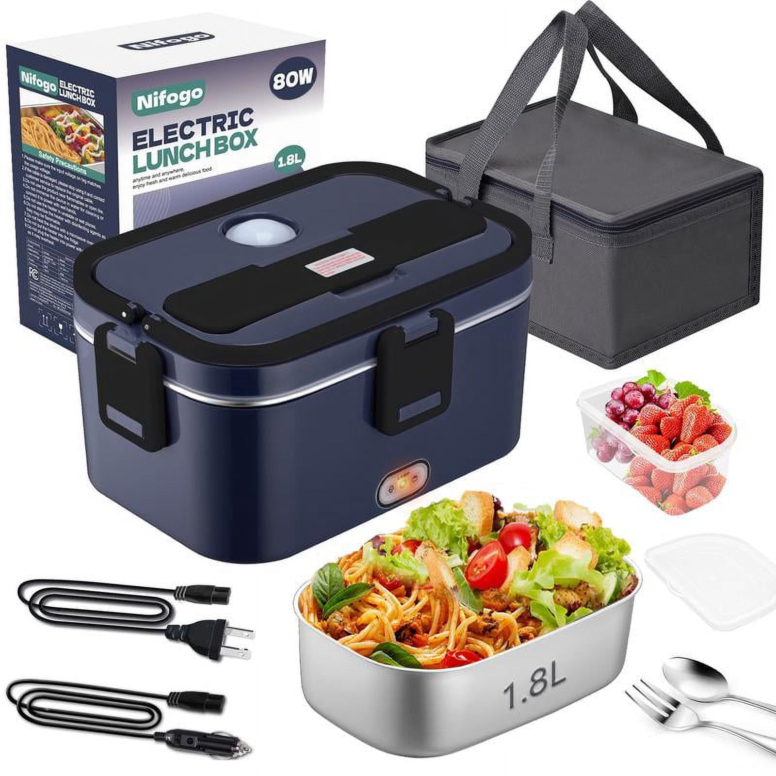 Electric Lunch Box 80W Food Warmer 12/24V Portable Heated Lunch Box ...