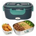 thumbnail image 1 of Electric Lunch Box Food Heater, 80W Portable Warmer for Car Truck Work with 304 Stainless Steel Container, 110V Dark Green Heated Lunch Box Suitable for Ideal Driver/Work/Gift，1PC （Plastic liner）, 1 of 9