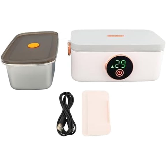 Electric Lunch Box Food Warmer Food Heater 1L Capacity USB Rechargeable Portable Heated Lunch Box for Office Travel Car$$Home Decor, Kitchen, & Other