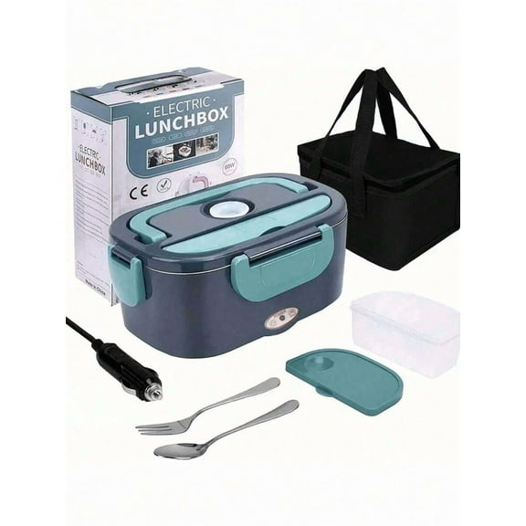 Electric Lunch Box Food Warmer - Herrfilk Portable Food Heater For Car & Home - Leak Proof, Lunch Heating Microwave For Truckers With Removable Stainless Steel Container 1.5 L, 110V/12V[Upgraded]