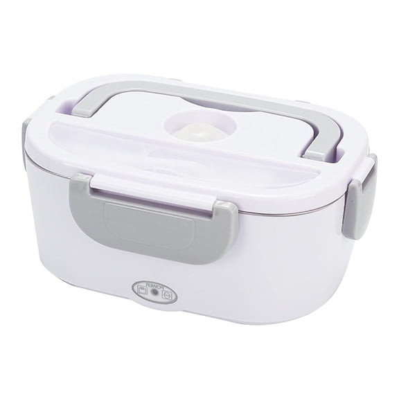Electric Lunch Box Food Warmer with Plastic Liner: 40W Heated Lunch Box for Adults, 1.8L Portable Fast Heating Lunchbox Food Heater for Car, Truck, Work, Travel Loncheras Para Hombres(Grey)