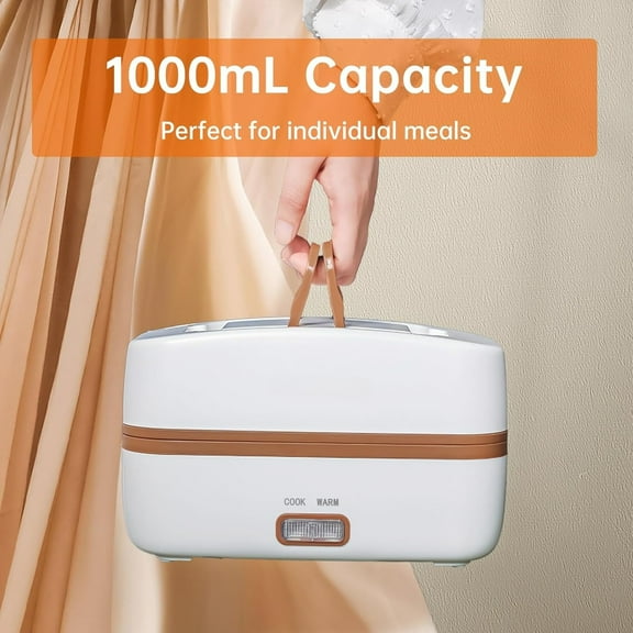 Electric Lunch Box, Portable Food Heater, Heating/Cooking/Keep Warm Food Containers for Work Outdoor, 1000mL Standard Capacity, 270W 304 Stainless Steel