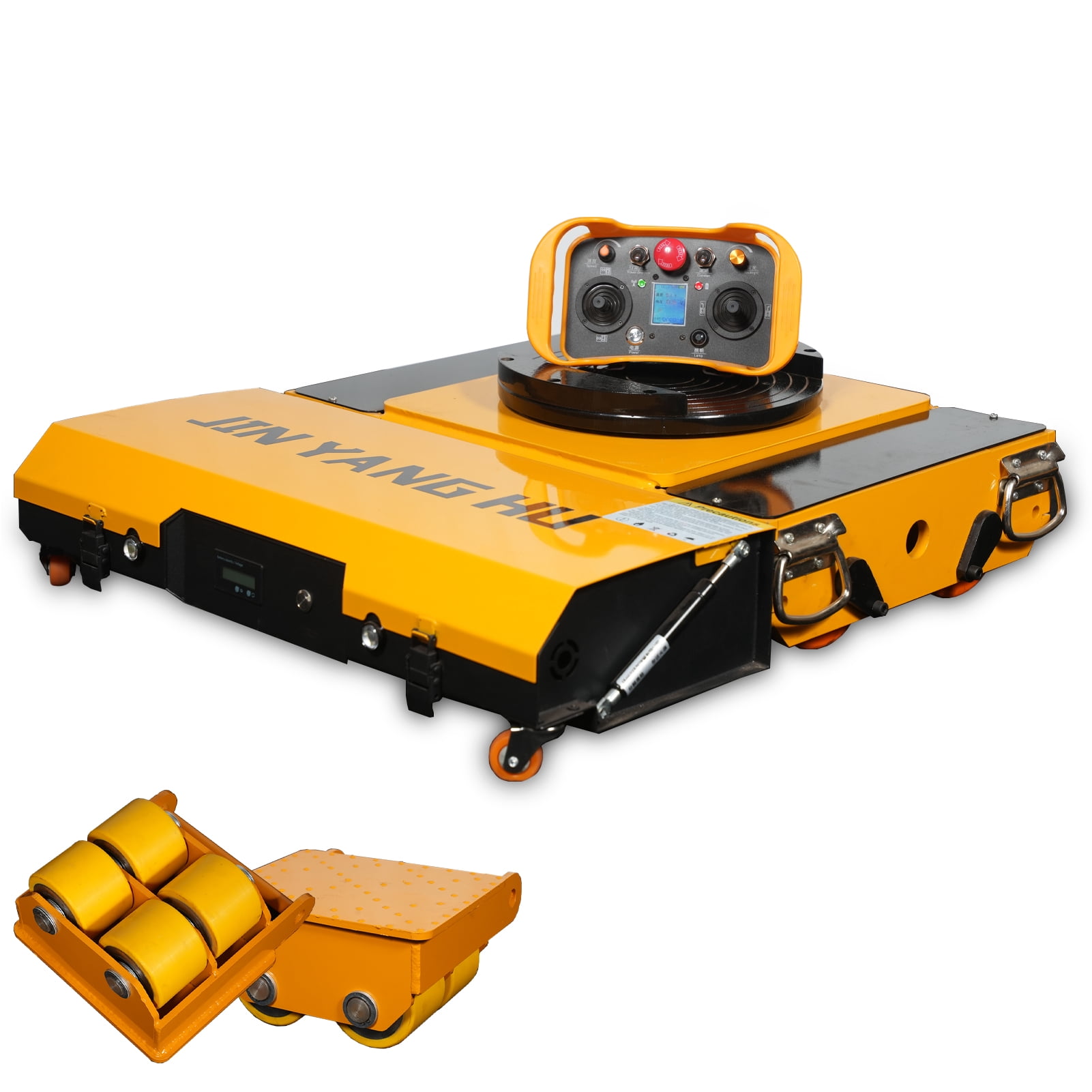 Electric Machinery Skates Dolly, 360° Mobile Mechanical Transporters, Machine Skates Dolly with 2pcs Straight Auxiliary Wheels Skates (20t - with a Pair of Auxiliary Wheels)