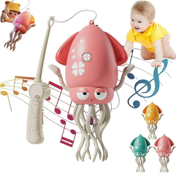 Electric Magic Dancing Octopus Toy, New Electric Auto-Avoid Crawling Octopus with LED & Music, Smart Interactive Auto-Wiggling Robotics for Indoor Play & Sensory Development
