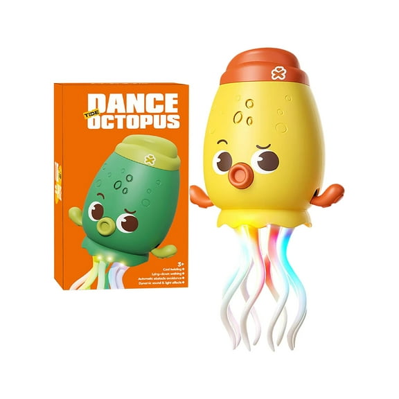 Electric Magic Dancing Octopus Toy, New Electric Auto-Avoid Crawling Octopus with LED & Music, Smart Interactive Auto-Wiggling Robotics for Indoor Play & Sensory Development