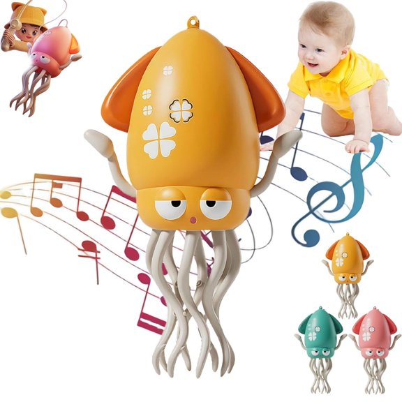 Electric Magic Dancing Octopus Toy, New Electric Auto-Avoid Crawling Octopus with LED & Music, Smart Interactive Auto-Wiggling Robotics for Indoor Play & Sensory Development