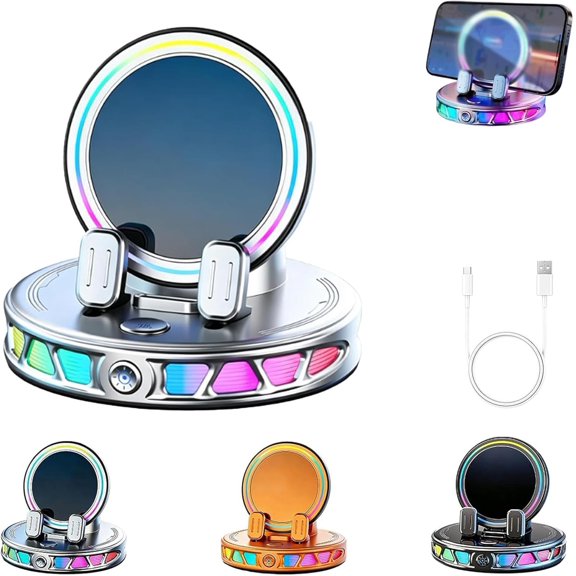 Electric Magnetic Wireless Charging Car Phone Mount, 360 Degree Rotation for Dashboard Navigation Driving Hands Free Use
