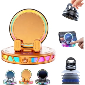 Electric Magnetic Wireless Charging Car Phone Mount, 360 Rotation RGB Light Auto Clamping Holder(Orange)