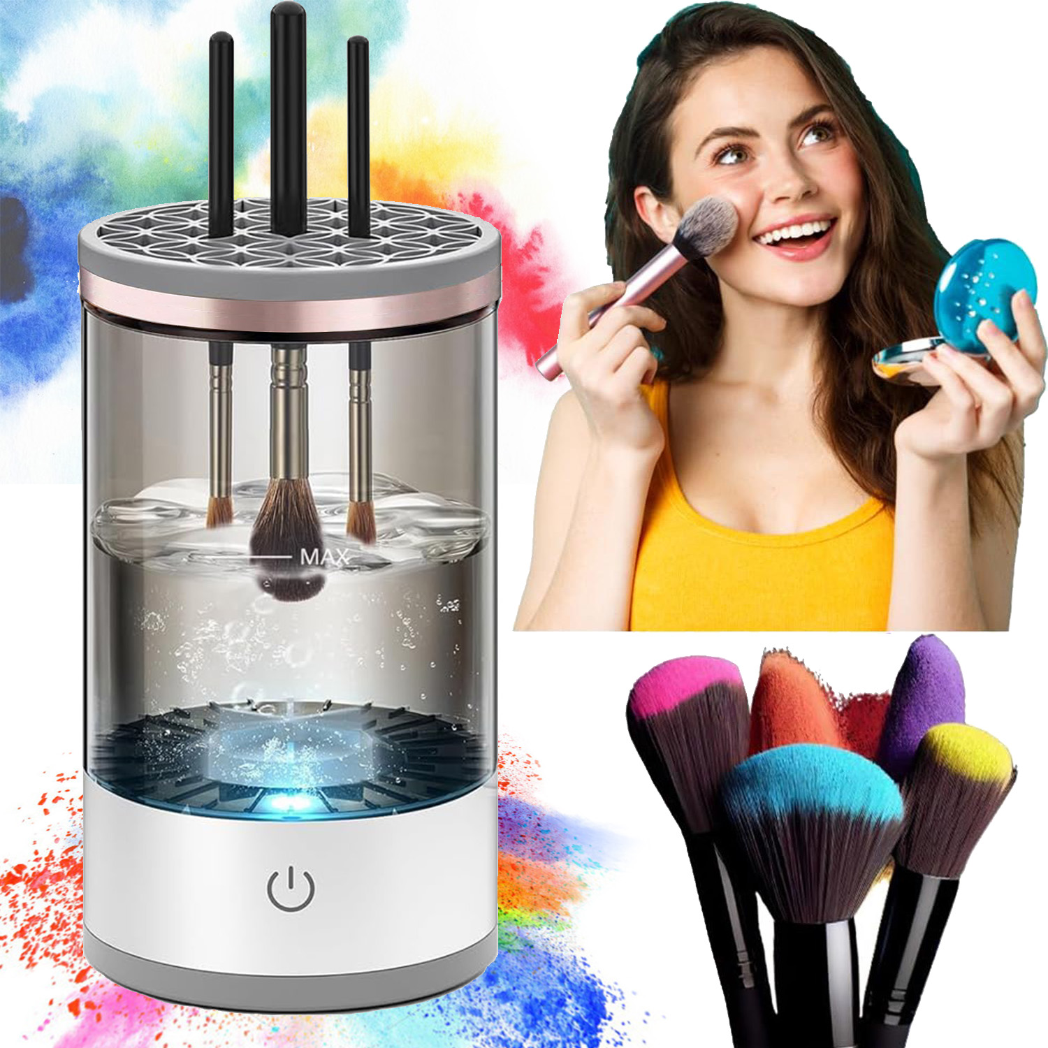 Makeup Brush Cleaner, Automatic Spinning Makeup Brush Cleaner Fit For