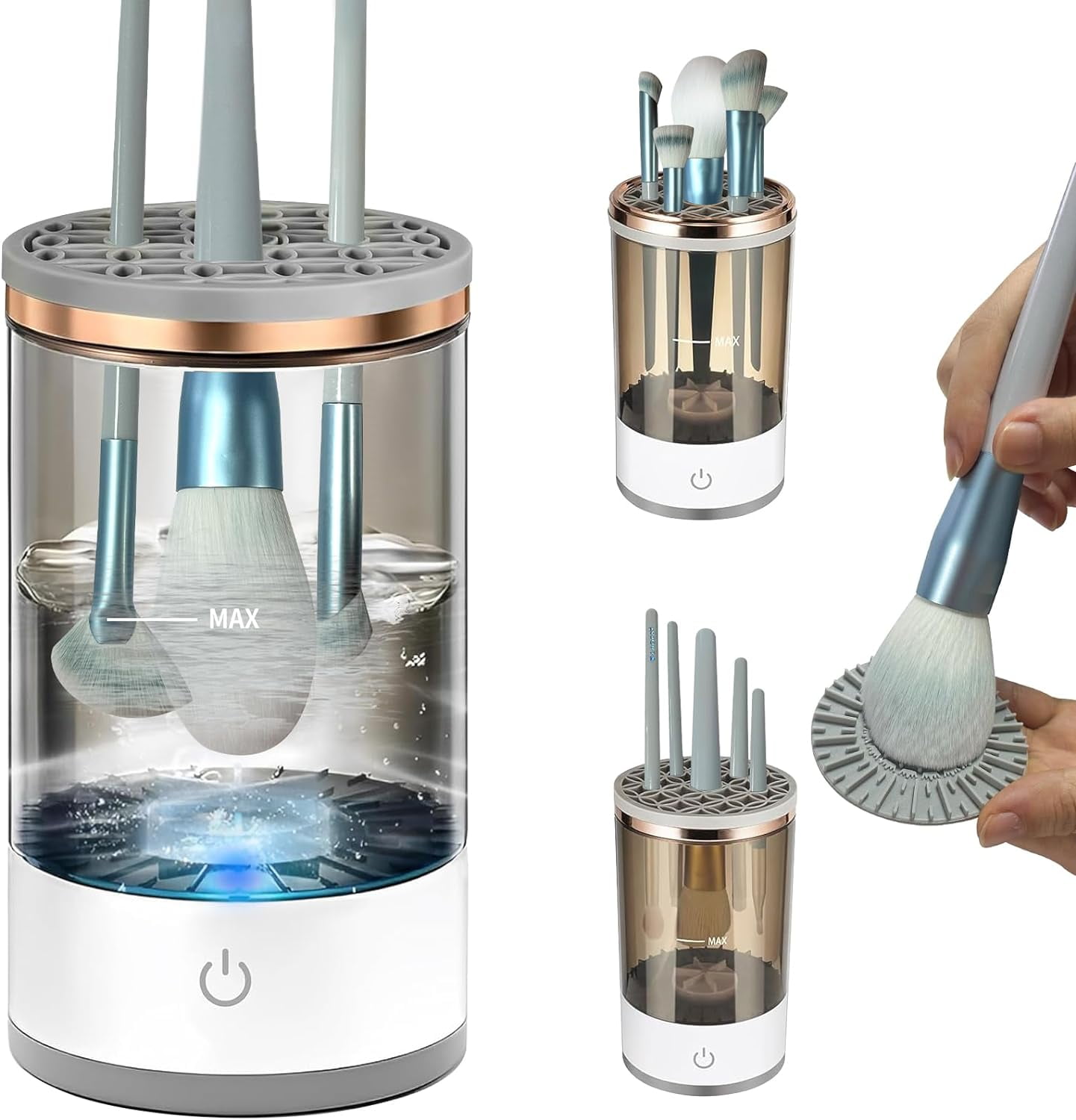 Electric Makeup Brushes Cleaner,Portable USB Reusable Cosmetic Brush Cleaner Machine,Make Up Brush Cleaning Tool to Wash Dry All Size Makeup Brush,Great Gift for Women, Girlfriend,Valentine's Day