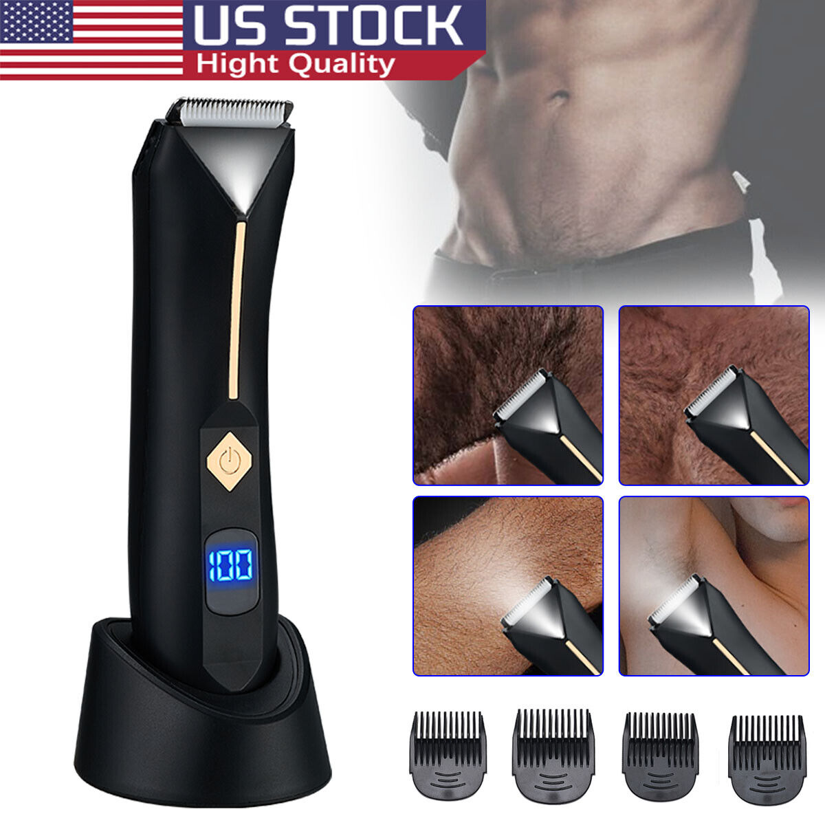 Electric Manscaping Pubic Hair Trimmer Groin Men's Razor Body Shaver