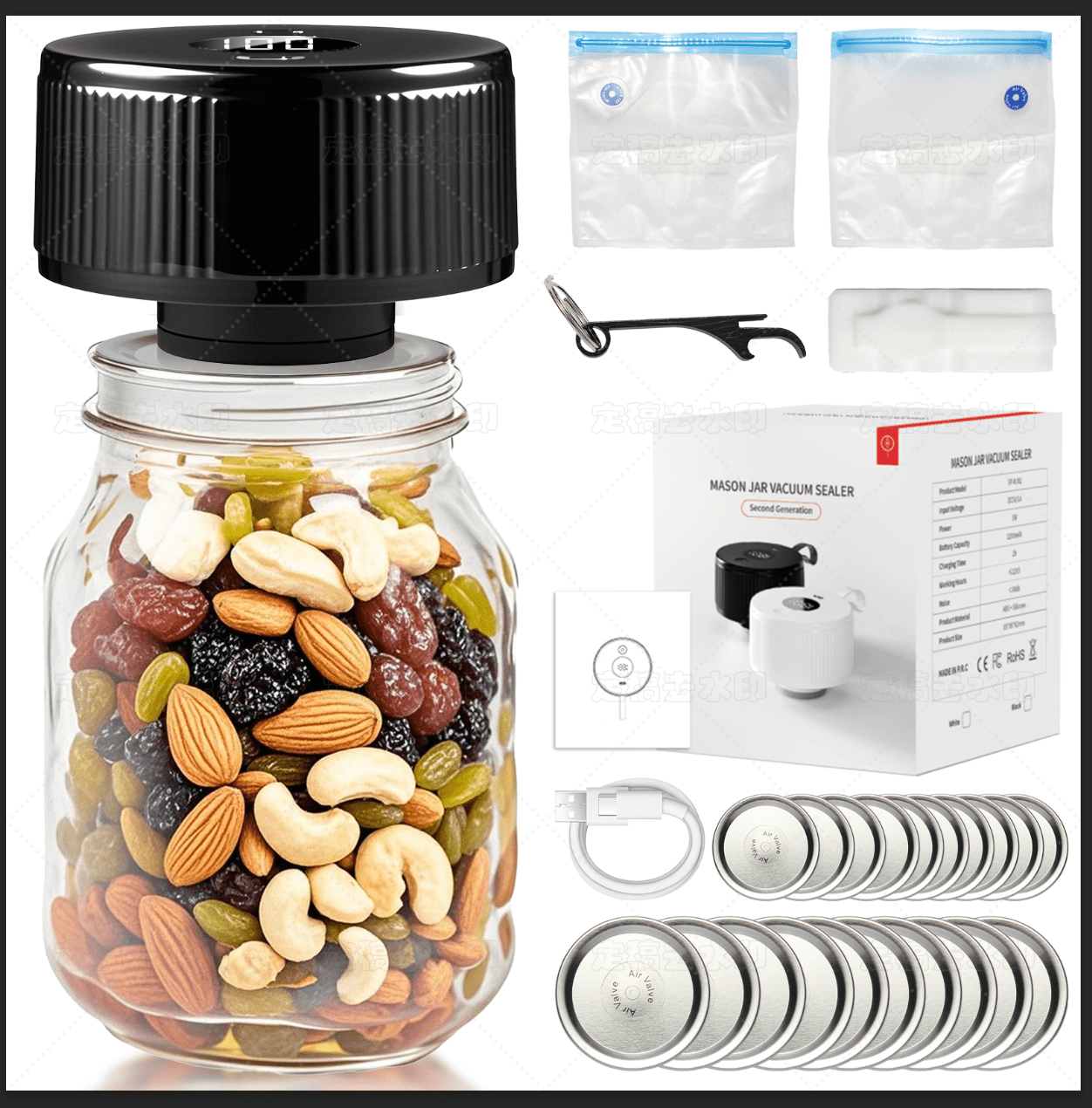 Electric Mason Jar Vacuum Sealer,[2026 Upgraded] One-PieceHandheld ...