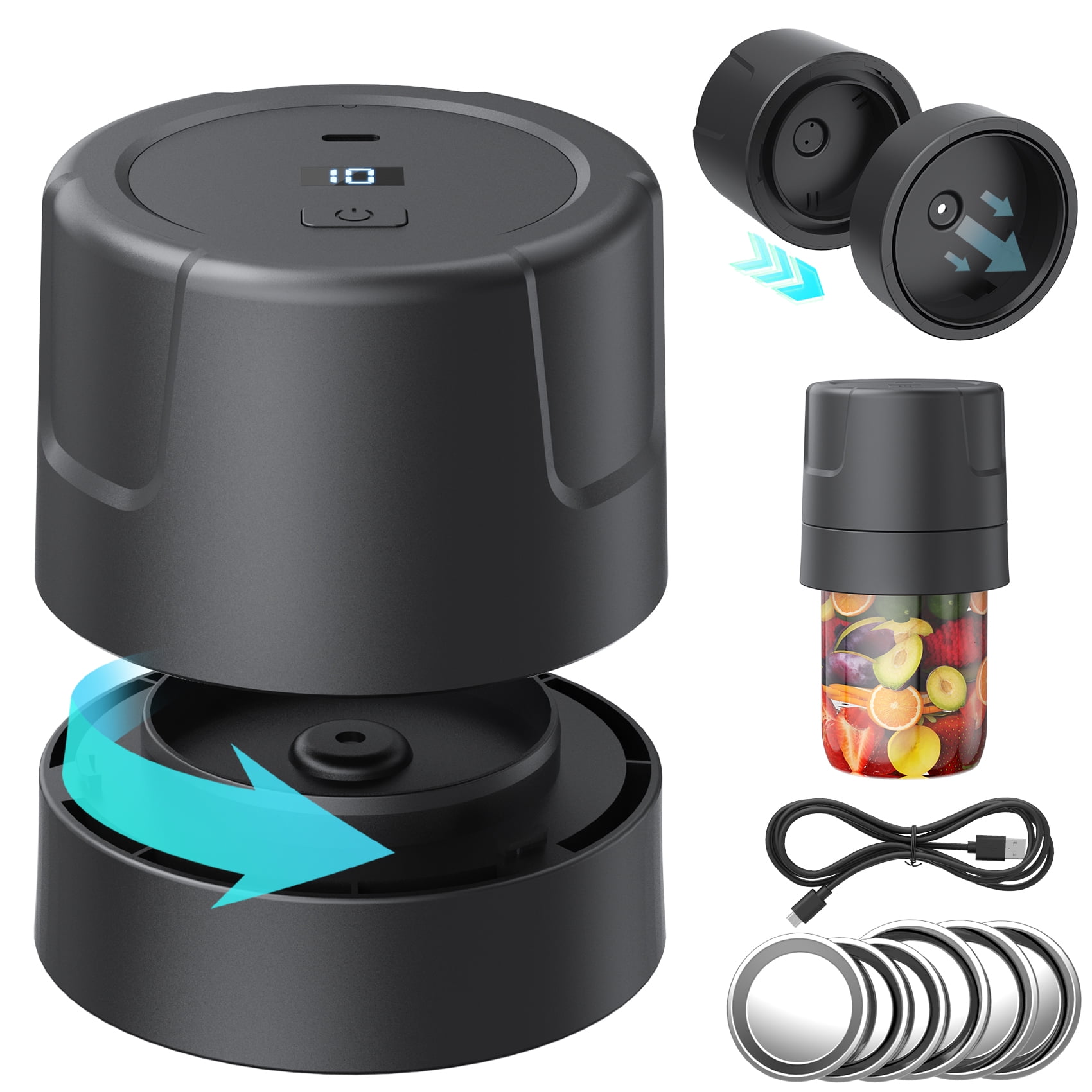 Electric Mason Jar Vacuum Sealer Jar Vacuum Sealer for Canning Jars with Mouth and Regular