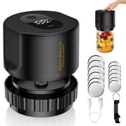 Electric Mason Jar Vacuum Sealer - Cordless Rechargeable for Regular and Wide Mouth Jars, with 12 Lids and Opener