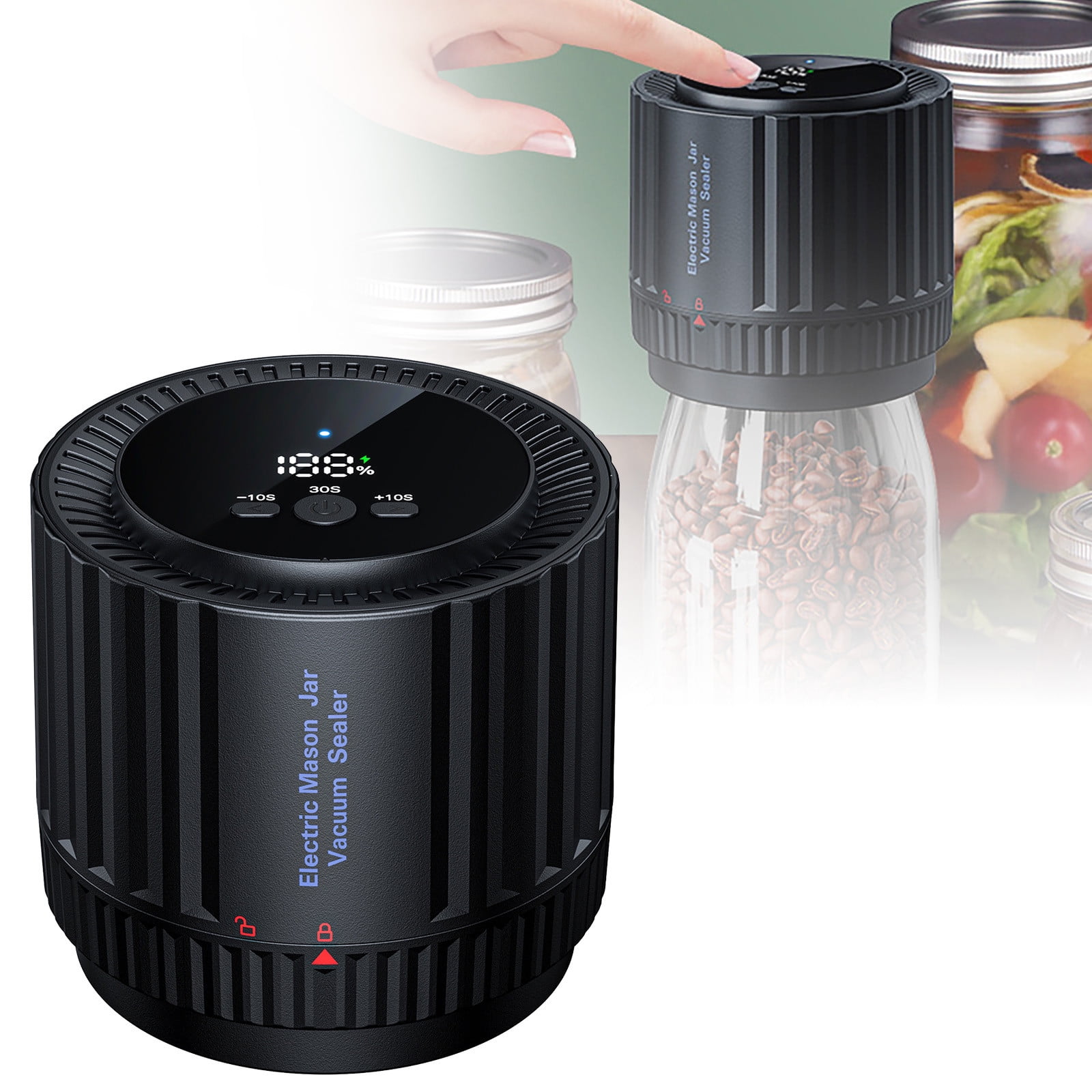Electric Mason Jar Vacuum Sealer Kit for Wide Mouth and Regular Mouth