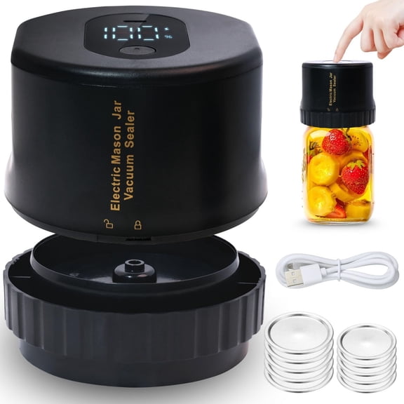 Electric Mason Jar Vacuum Sealer Kit for Wide Mouth and Regular Mouth Mason Jars