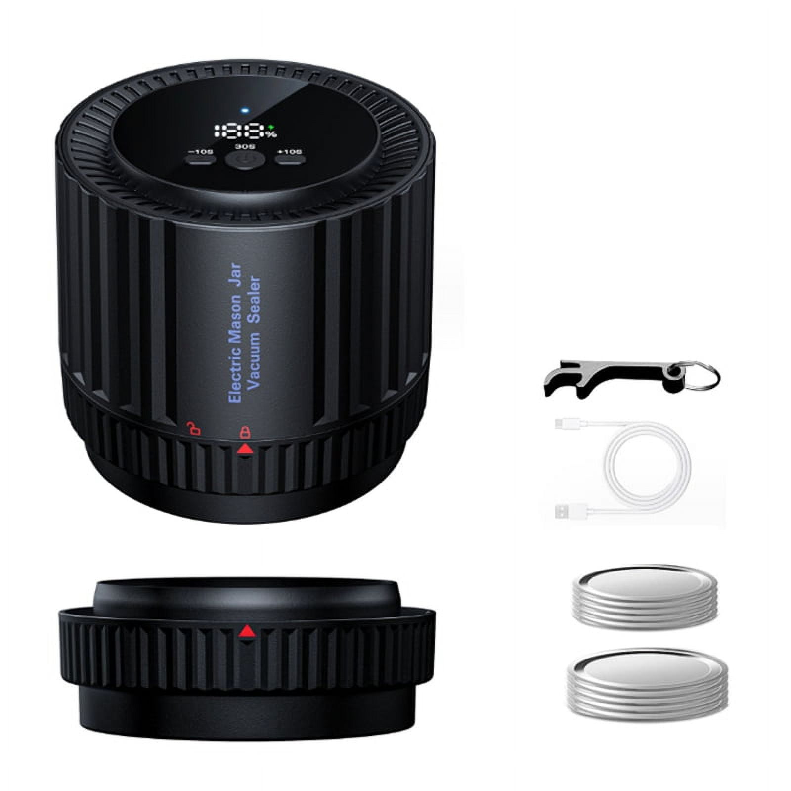 Electric Mason Jar Vacuum Sealer Kit with Wide&Regular Mouth Mason Lids