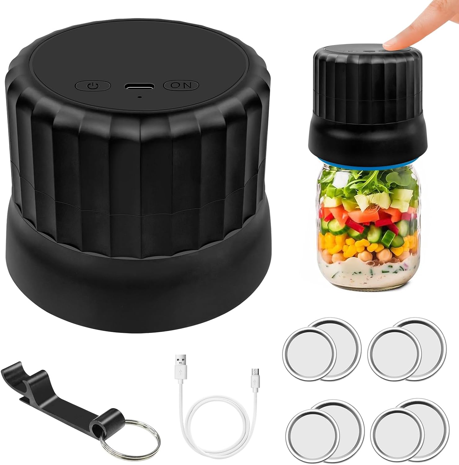 Electric Mason Jar Vacuum Sealer, Rechargeable Portable Vacuum Sealer