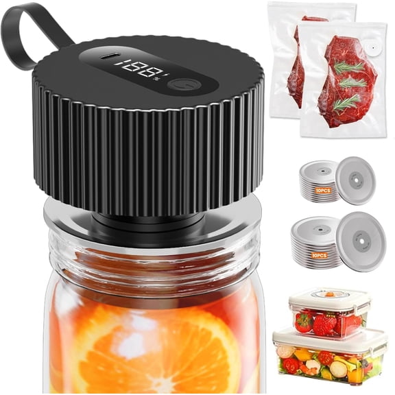 Electric Mason Jar Vacuum Sealer, Upgraded 3-in-1 Jar Vacuum Sealer Kit for Mason Jars, Canning, Containers, Bags, Ideal for Home Cooks, DIY Enthusiasts