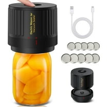 AARTVARK TEES Electric Mason Jar Vacuum Sealer, Vacuum Sealer Kit for Wide-Mouth & Regular-Mouth Mason Jars, Food Storage and Fermentation, Black