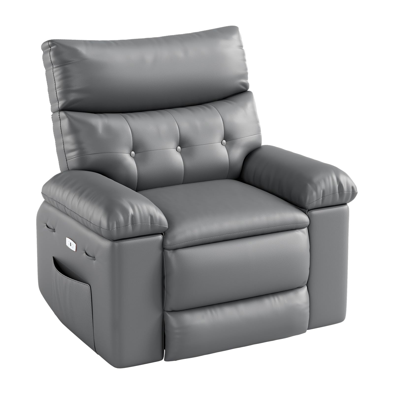 GarveeHome Electric Massage Recliner Chair - Swivel Rocker With Heat & Vibration, USB Port, PU Leather