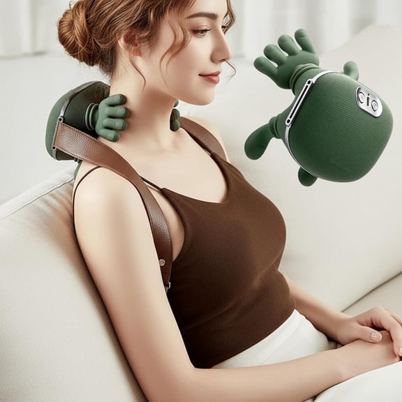 Electric Massager with Acupressure & Kneading Massage, Portable Shiatsu Neck and Back Massager - Back, Neck, Shoulder, Lower Abdomen Massager Suitable for, Portable Massager Device