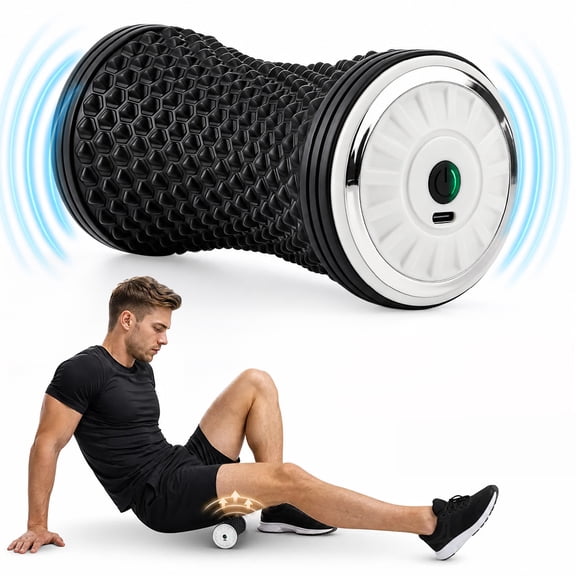 Electric Massager Roller with 3 Vibration Levels, Rechargeable Foot Massage Roller for Foot Neck Back Body, Portable Roller Massager for Relaxation